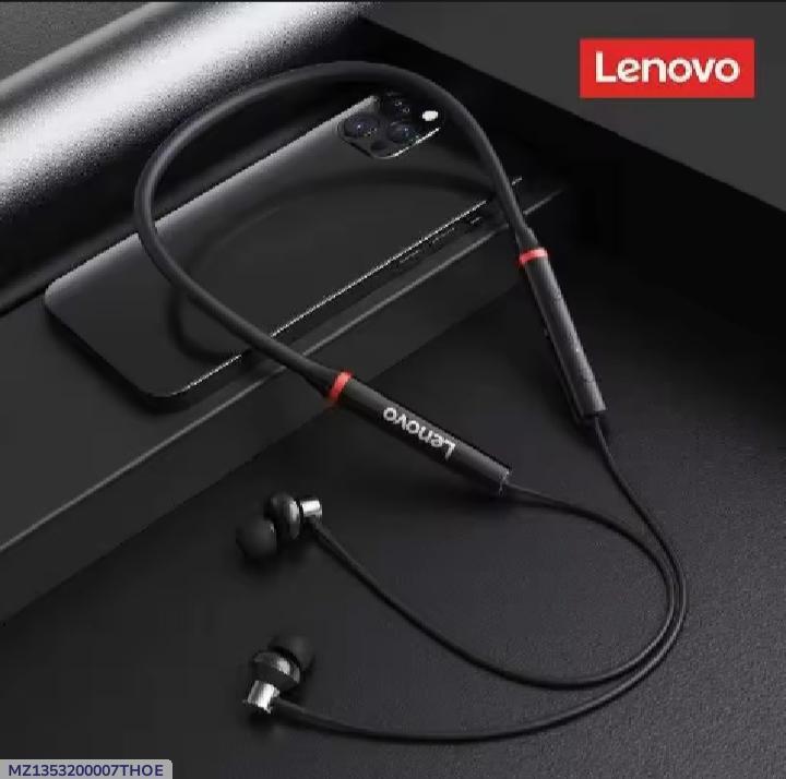 Black Bluetooth Neckband with Red Accent & Fast Charge