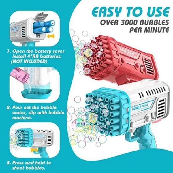 Electric Bubble Gun for Kids Party Fun