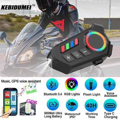 Wireless Helmet Earphones with RGB Light & GPS for Bikers in Pakistan
