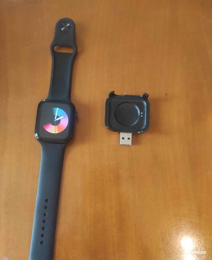 Stylish Black Smart Watch with Fast Charging & Bluetooth