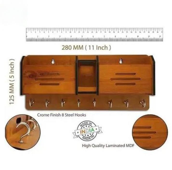 Wooden Mobile & Key Holder with Hooks