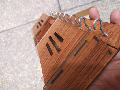 Wooden Mobile & Key Holder with Hooks
