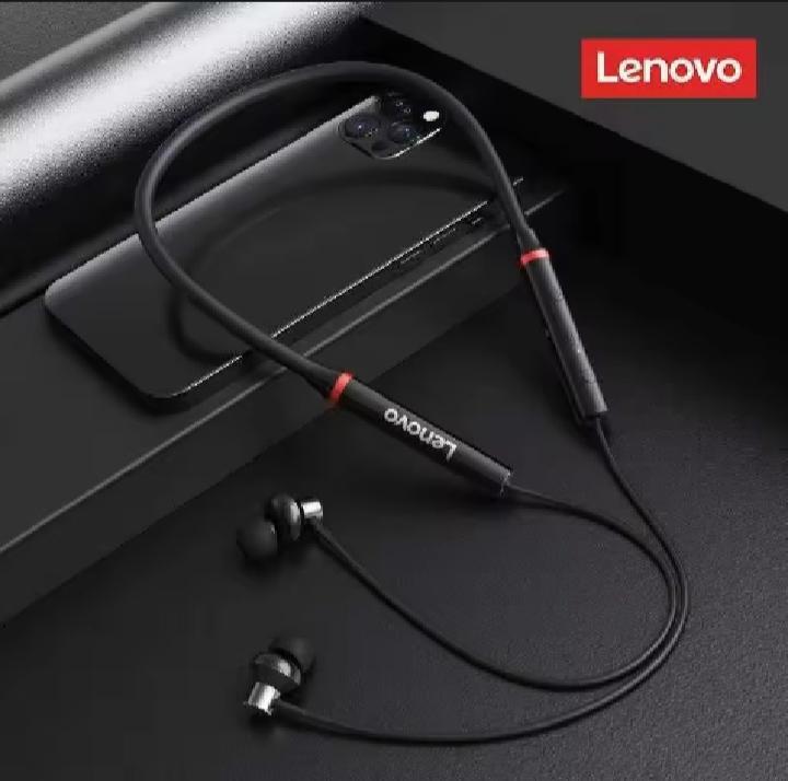 Black Bluetooth Neckband with Red Accent & Fast Charge