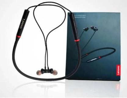 Black Bluetooth Neckband with Red Accent & Fast Charge