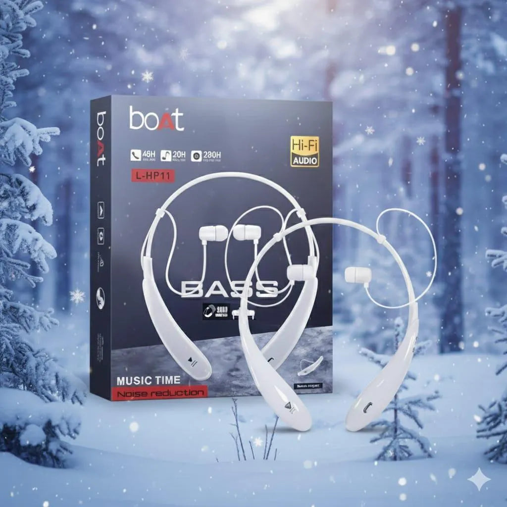White Clear Voice Headphone with Bass & Noise Cancellation