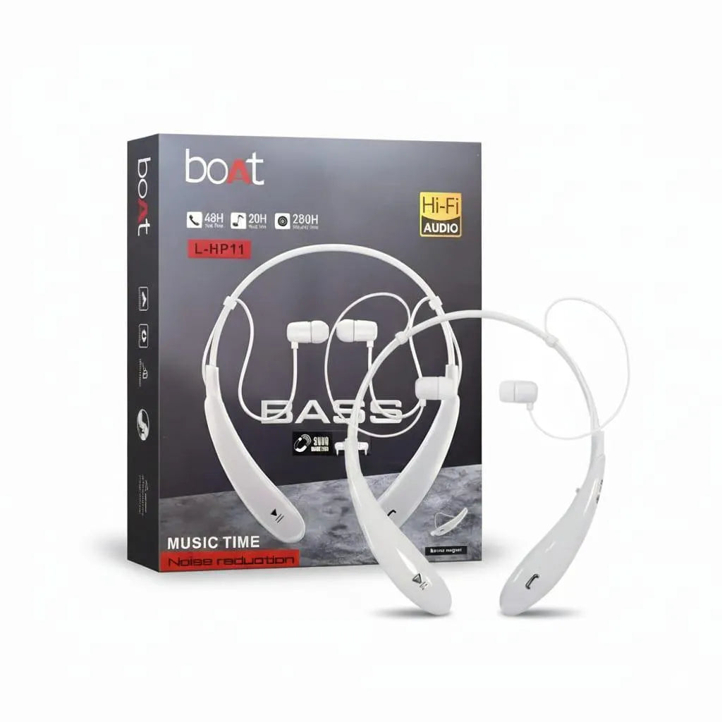 White Clear Voice Headphone with Bass & Noise Cancellation