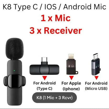 Black Plug & Play Microphone for Vlogging & Outdoor Use