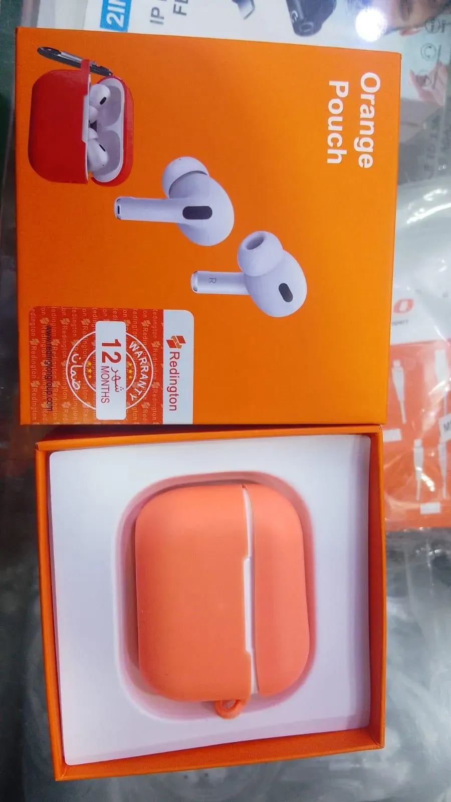 Orange Airpods with Fast Charge & Long Battery