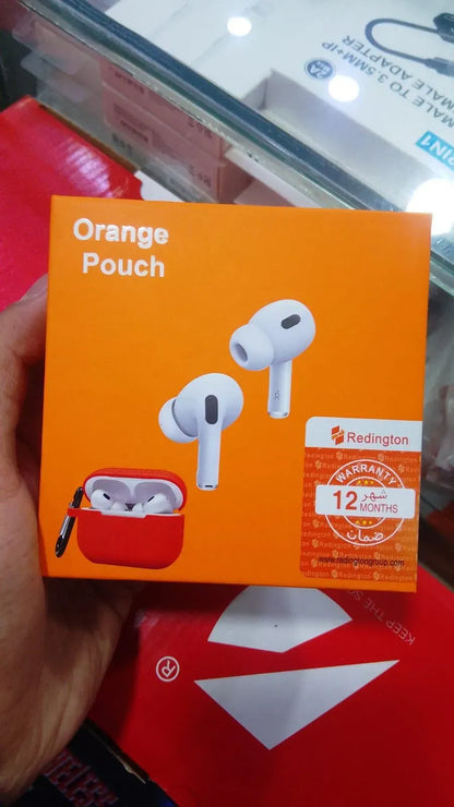 Orange Airpods with Fast Charge & Long Battery