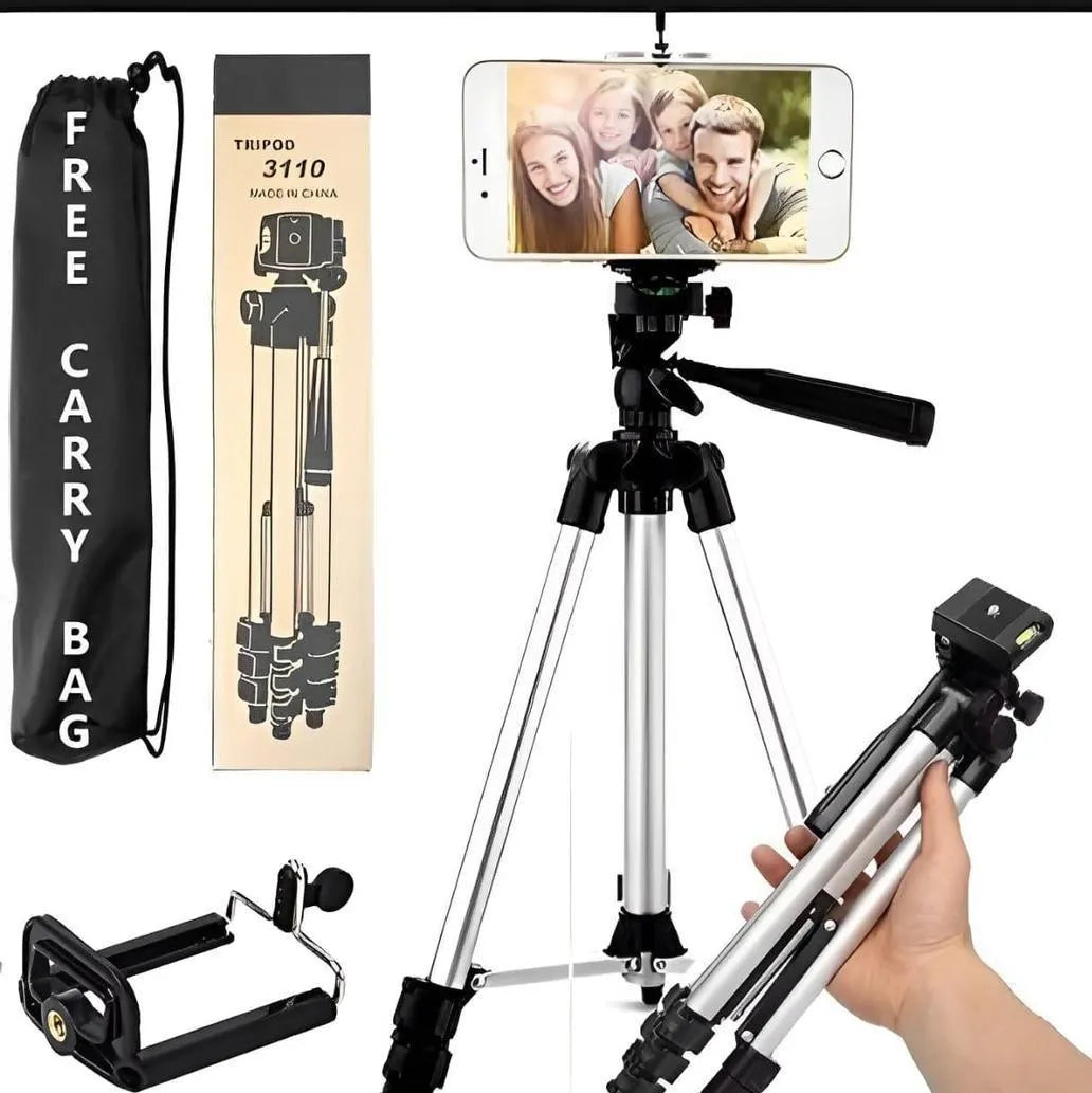 3110 Foldable Tripod Stand for Mobile & DSLR Camera