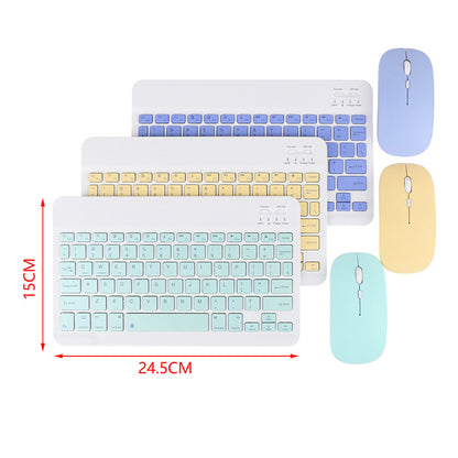 Wireless Bluetooth Keyboard Mouse Set 7x10 Inch Multi Color