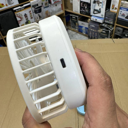 Portable White ice cooling desk fan