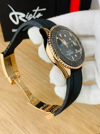 Men's Rolex Submarine Gold Black Water Resistant Watch