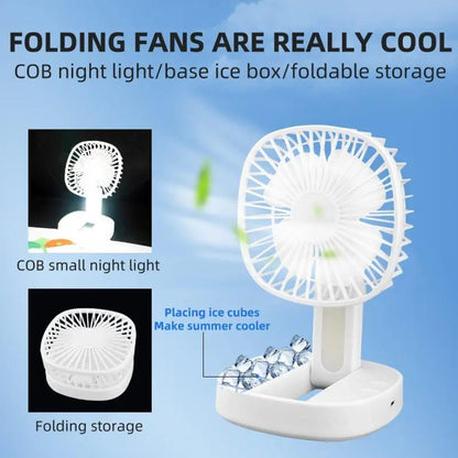 Portable White ice cooling desk fan