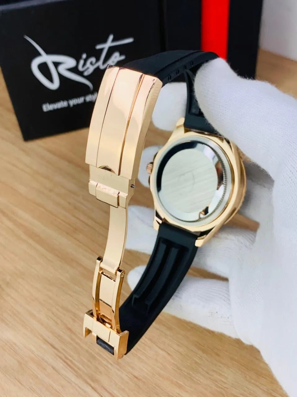 Men's Rolex Submarine Gold Black Water Resistant Watch