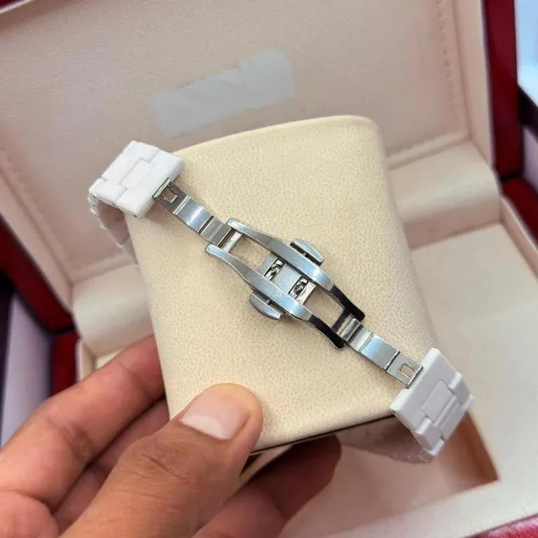 White marble Dail watch for men Carbon fiber